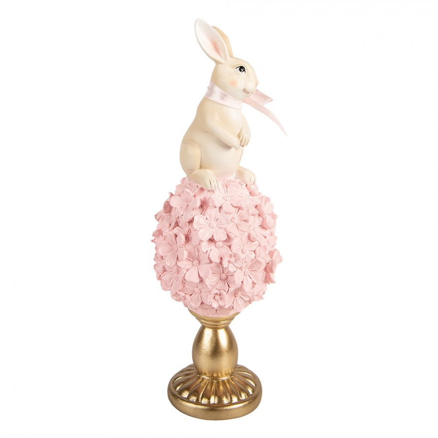 Decoratie Beeld Konijn Ø 11x32 cm Beige Kunststof