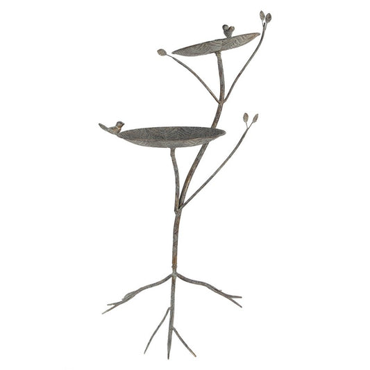 VOGELVOEDERBAK 38X43X78 CM GROEN BRUIN METAAL Clare & Eef