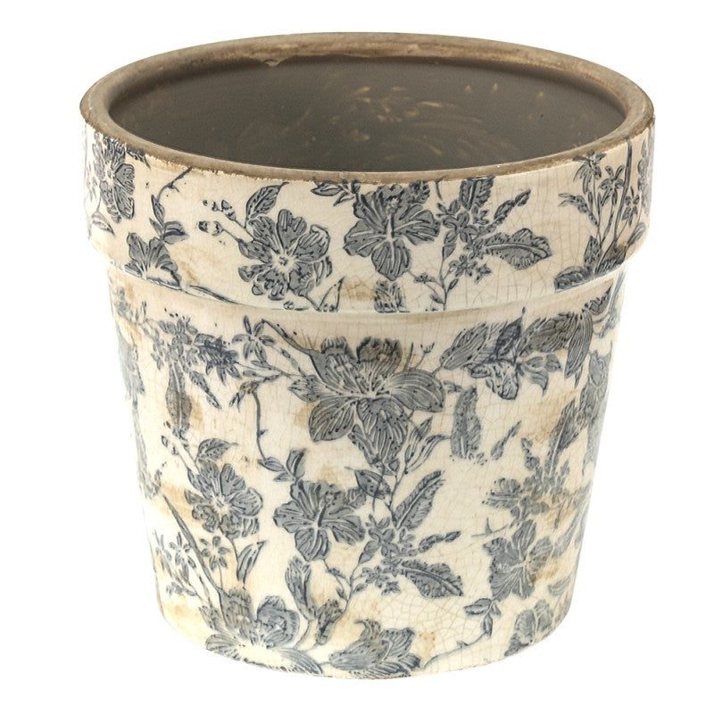 Bloempot Ø 16x15 cm Grijs Beige Keramiek Bloemen Bloempot Binnen - productfoto Noby's Kadoshop