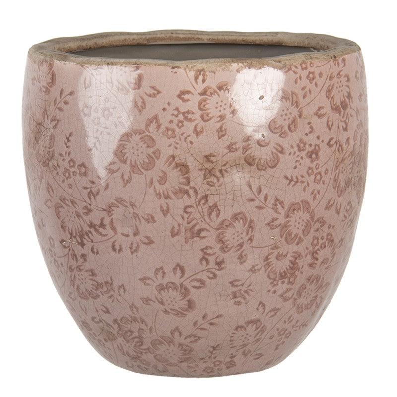 Bloempot Ø 20x19 cm Roze Keramiek Bloemen Bloempot Binnen - productfoto Noby's Kadoshop