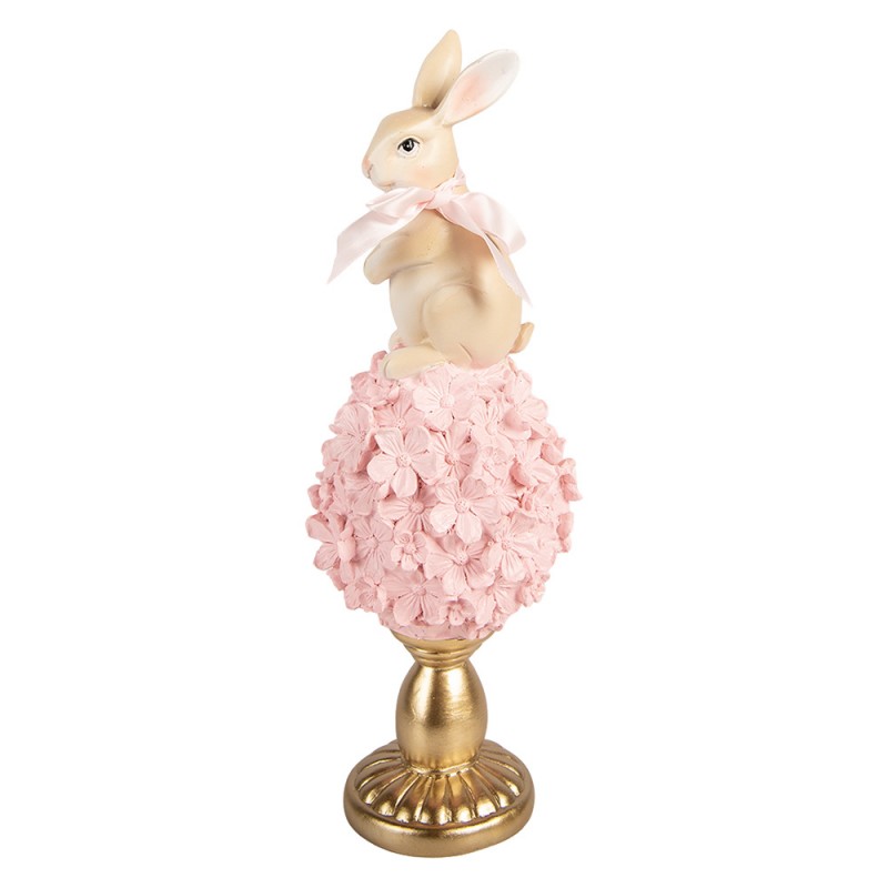 Decoratie Beeld Konijn Ø 11x32 cm Beige Kunststof