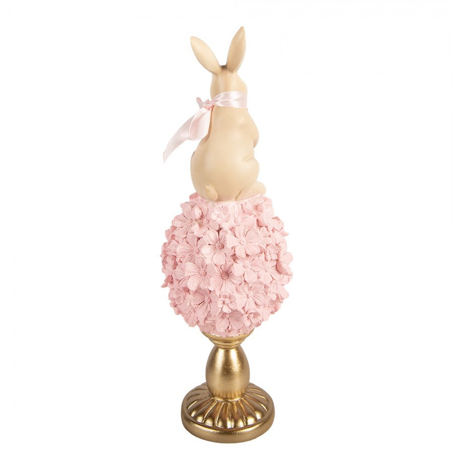 Decoratie Beeld Konijn Ø 11x32 cm Beige Kunststof