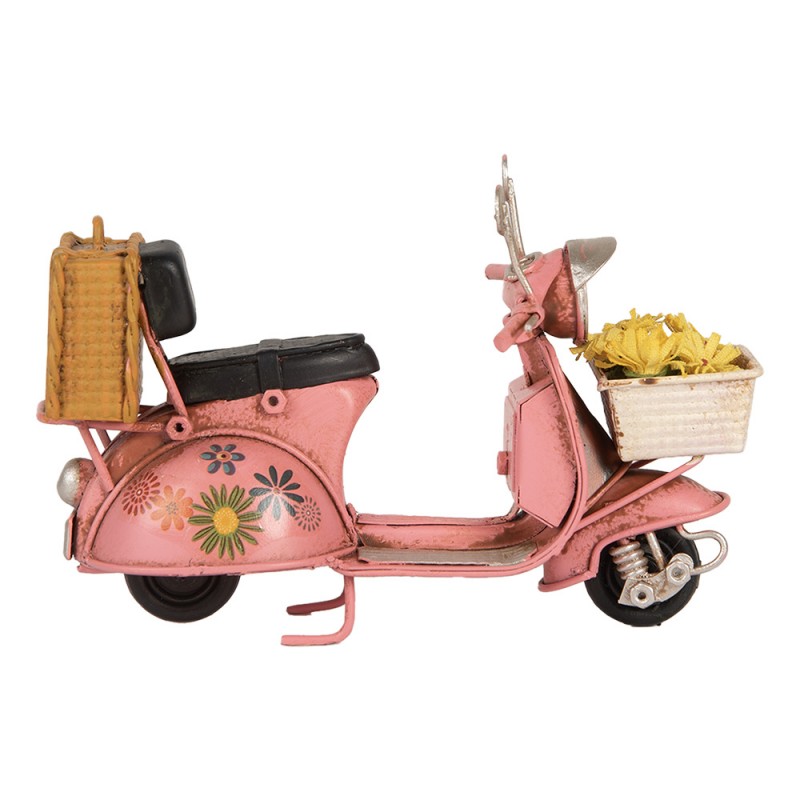 Decoratie Beeld Scooter 12x6x8 cm Roze Metaal - productfoto Noby's Kadoshop