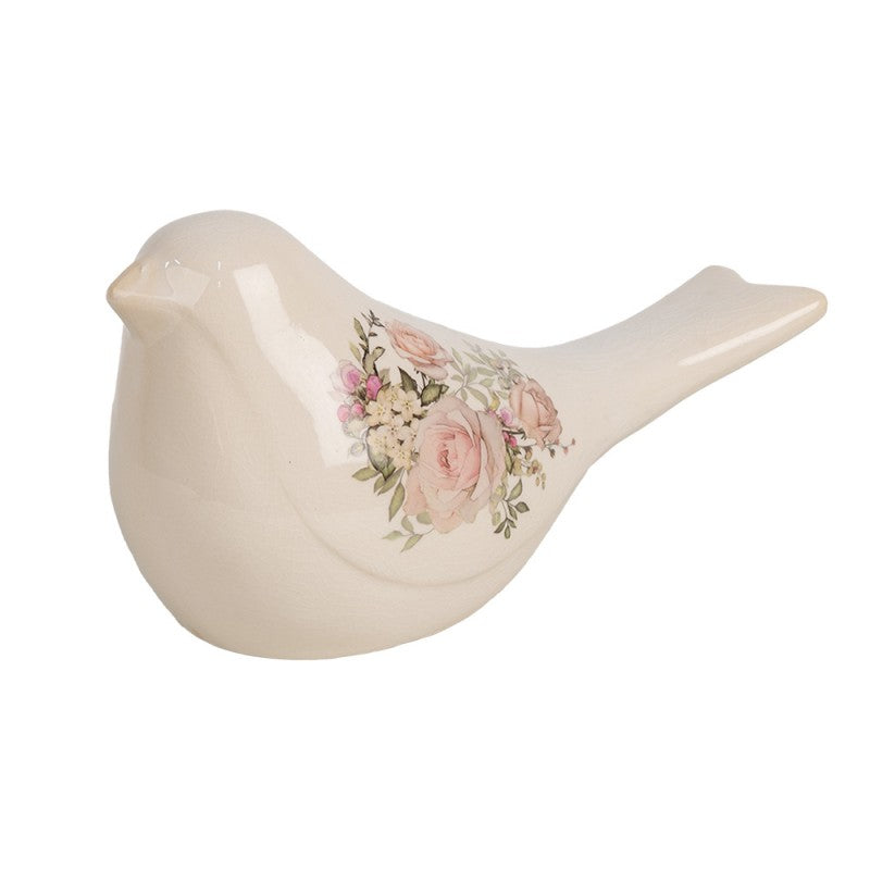 Decoratie Beeld Vogel 25x10x13 cm Beige Keramiek - productfoto Noby's Kadoshop