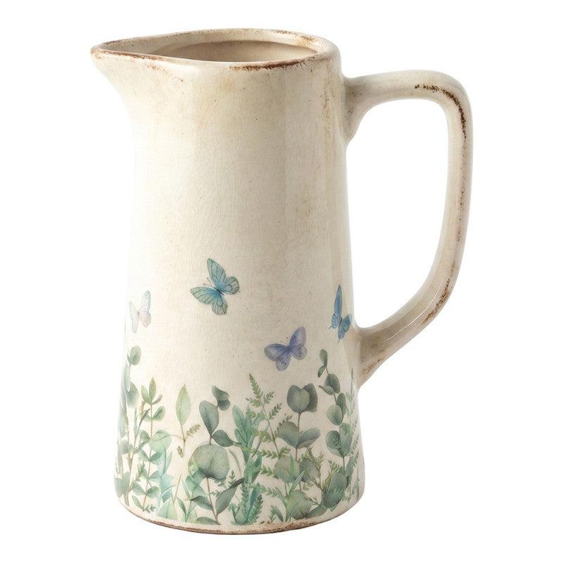 Decoratie Kan Beige Keramiek Vlinders - productfoto Noby's Kadoshop