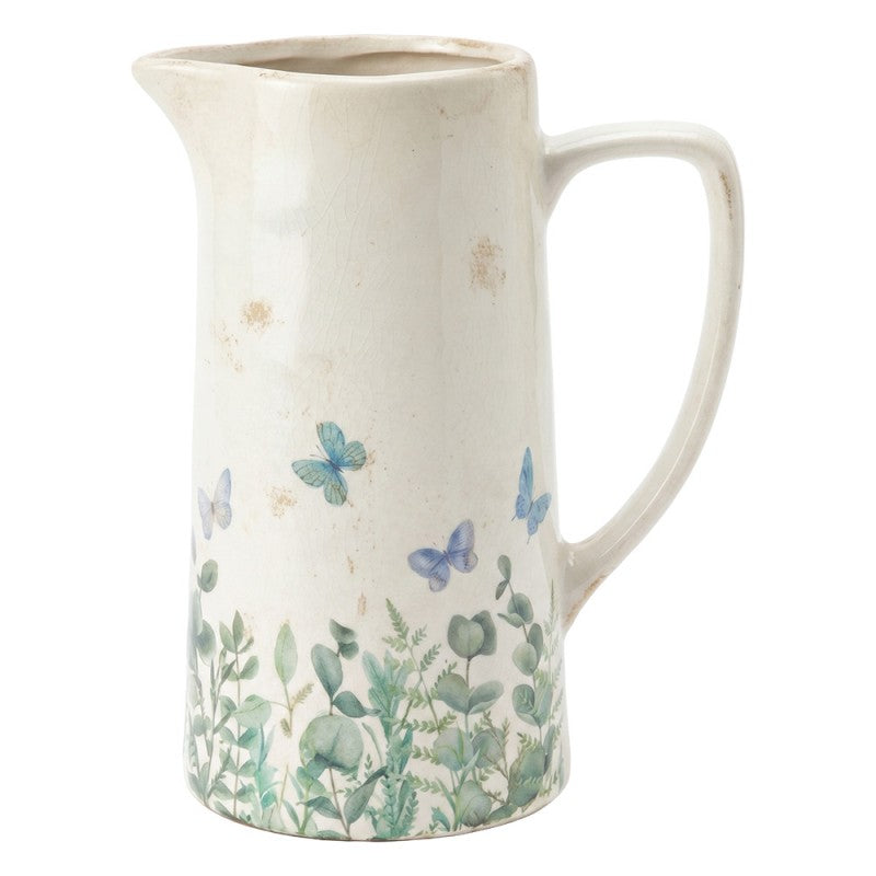 Decoratie Kan Beige Keramiek Vlinders - productfoto Noby's Kadoshop