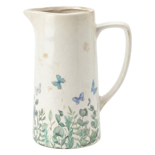 Decoratie Kan Beige Keramiek Vlinders - productfoto Noby's Kadoshop