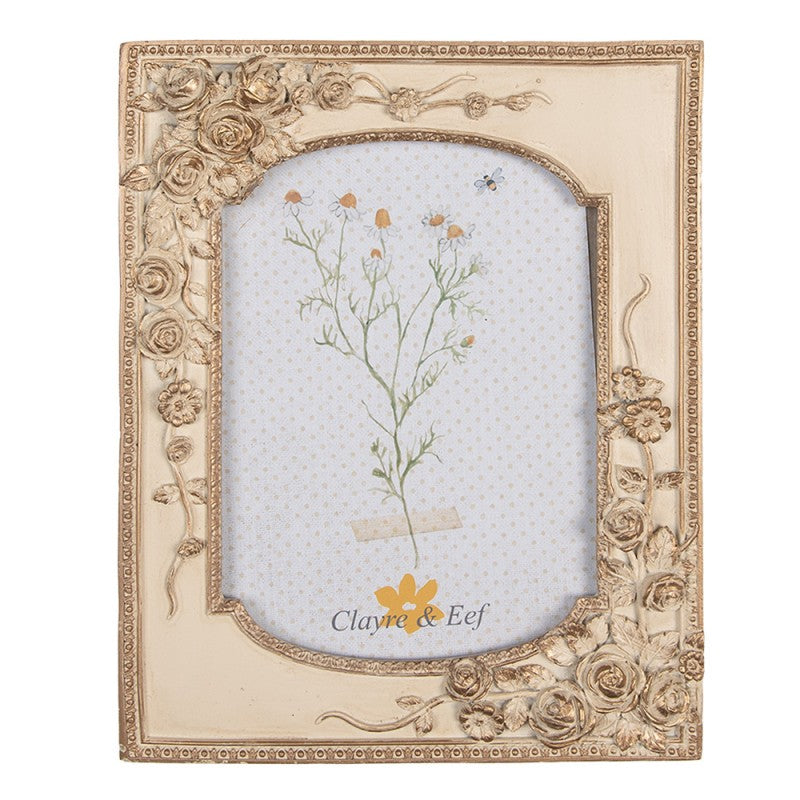 Fotolijst 13x18 cm Beige Goudkleurig Kunststof Fotokader - productfoto Noby's Kadoshop