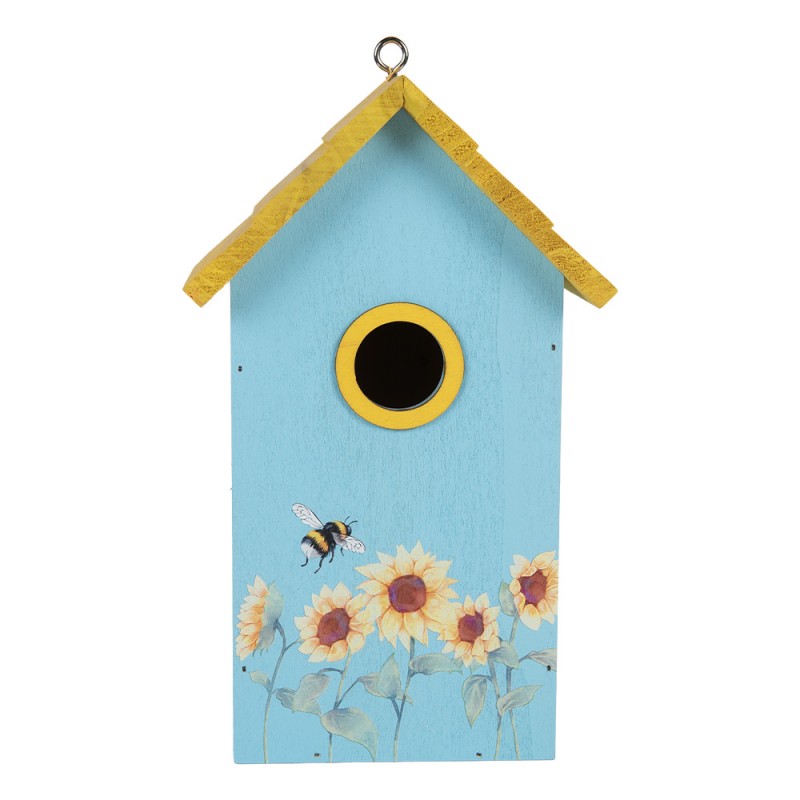 Vogelhuis 15x10x22 cm Blauw Hout - productfoto Noby's Kadoshop