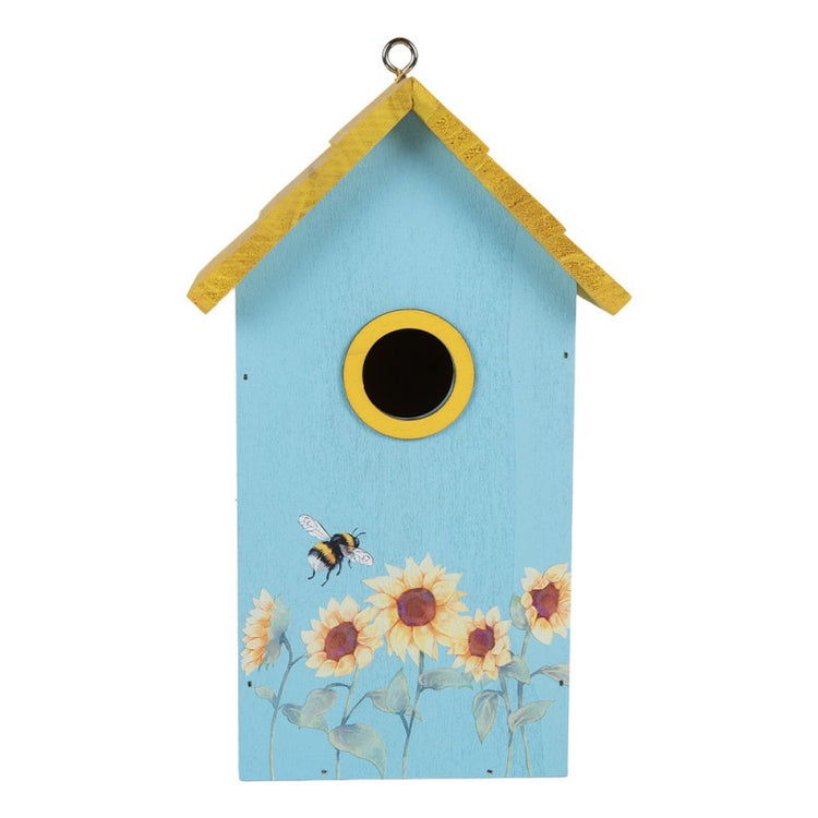 Vogelhuis 15x10x22 cm Blauw Hout - productfoto Noby's Kadoshop