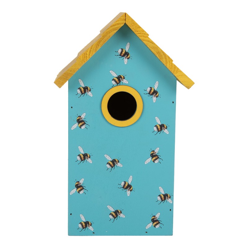 Vogelhuis 15x10x22 cm Blauw Hout - productfoto Noby's Kadoshop