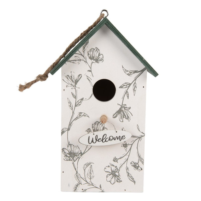 Vogelhuis 15x10x22 cm Wit Hout - productfoto Noby's Kadoshop