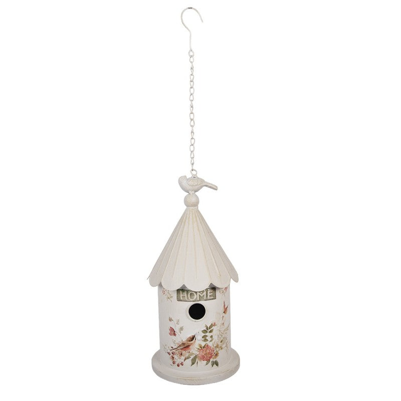 Vogelhuis Ø 19x40 cm Beige Metaal - productfoto Noby's Kadoshop