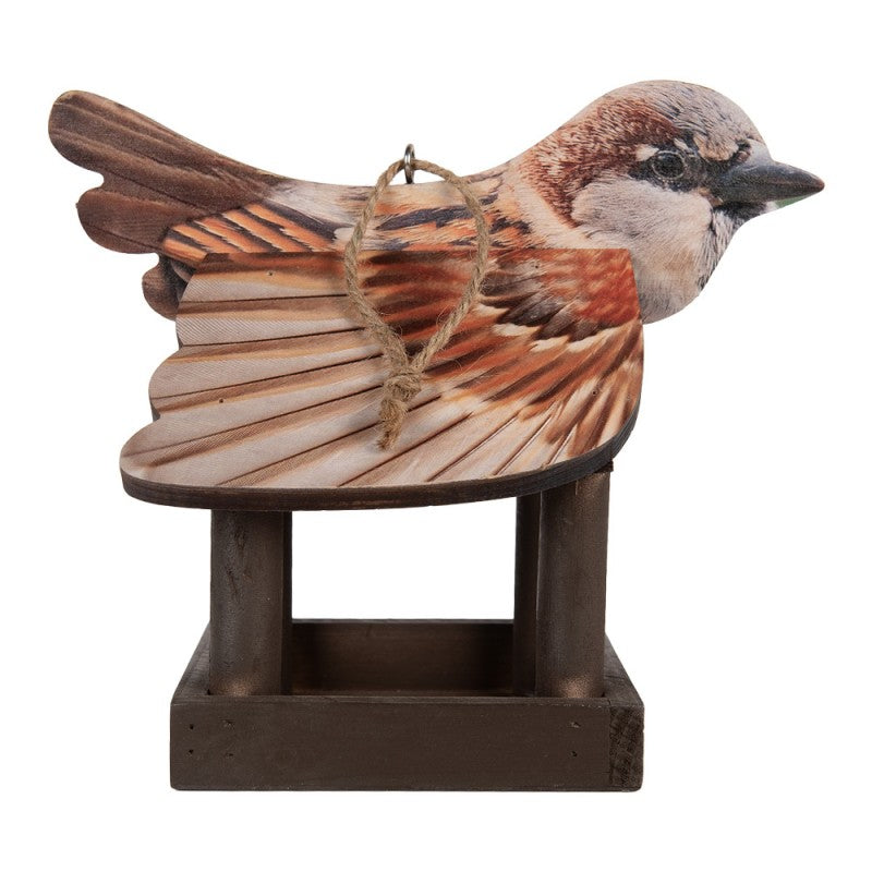 Vogelvoederhuisje 17x25x21 cm Bruin Hout - productfoto Noby's Kadoshop