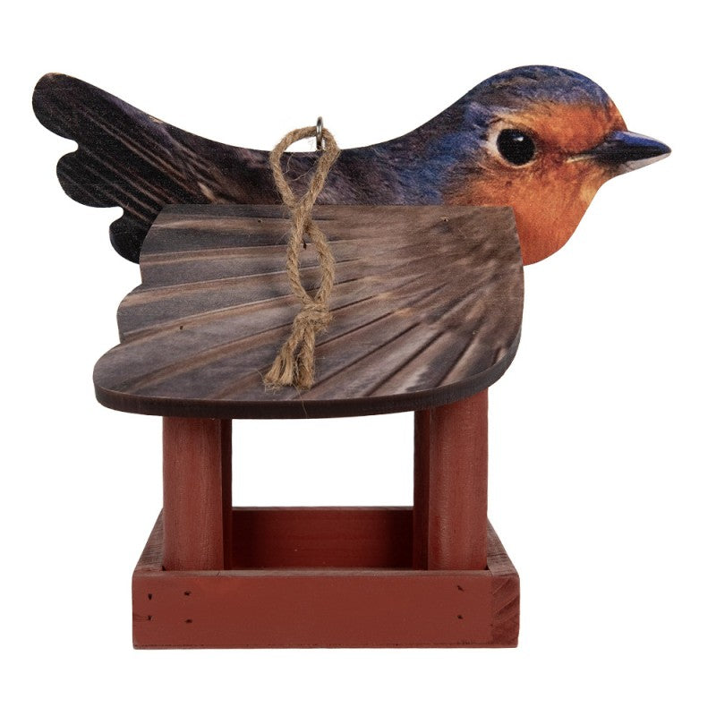Vogelvoederhuisje 17x25x21 cm Rood Hout - productfoto Noby's Kadoshop